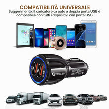 Carica l'immagine nel visualizzatore di Gallery, HORJOR Caricabatteria da Auto, Caricatore Accendisigari 2 Porte USB 3.0 Ricarica Veloce Compatibile con iPhone, Samsung 