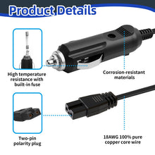 Carica l'immagine nel visualizzatore di Gallery, Cavo di Alimentazione 12V 10A DC per Mini Mobicool CoolBox Frigorifero, 2 Pin Accendisigari Ricarica Frigorifero 1.8M per Auto Portatile Frigo Congelatore