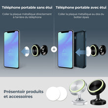 Carica l'immagine nel visualizzatore di Gallery, Vinabo Supporto Magnetico Telefono Auto, 2 Pezzi, 360°, Lega di Alluminio