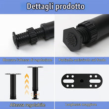 Carica l'immagine nel visualizzatore di Gallery, 4 Pezzi Piedini per Letto in Metallo Piedi Letto Regolabili in Altezza 18-30 cm Piedi per Rete a Doghe Piedini per Mobil