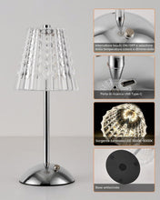Carica l'immagine nel visualizzatore di Gallery, HARPER LIVING Lampada da tavolo LED ricaricabile a batteria, 3 colori e intensità variabile, lampada da comodino con fin
