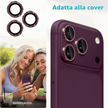 Carica l'immagine nel visualizzatore di Gallery, Coiwxmoi Protezione Fotocamera per iPhone 18 Pro/18 Pro Max,Glitter Posteriore Copri Telecamera Pellicola Vetro Camera P