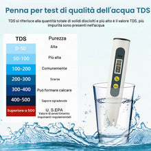 Carica l'immagine nel visualizzatore di Gallery, Tester di qualità dell'Acqua TDS, 0-999 PPM, Digitale Misuratore TDS per Acquari, Piscine, Acqua, Laboratorio, Idroponic
