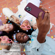 Carica l'immagine nel visualizzatore di Gallery, ORNARTO Cover per iPhone 12/12 Pro Silicone,Antiurto,Vino Rosso