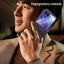 Carica l'immagine nel visualizzatore di Gallery, Custodia in Pelle per Motorola Razr 50 Ultra con Protezione a Cerniera e Protezione per Schermo, Cover di Lusso Sottile 