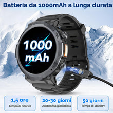Carica l'immagine nel visualizzatore di Gallery, Orologio Smartwatch Uomo, Schermo AMOLED 1,53, Autonomia 30g, Orologio Militare Uomo Chiamate Bluetooth, Monitoraggio Fr