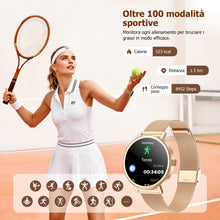 Carica l'immagine nel visualizzatore di Gallery, IOWODO Smartwatch Donna Elegante con Cinturino Milanese, Ultra Leggero 62g, Chiamate Bluetooth, Salute Femminile, Assist