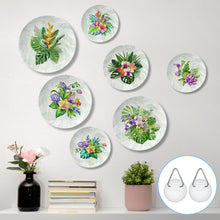 Carica l'immagine nel visualizzatore di Gallery, 60 Pezzi Ganci Autoadesivi Invisibili, Autoadesivi per Piatti con Gancio in Metallo Ganci Adesivi Plastica Ganci Appendi