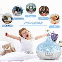 Carica l'immagine nel visualizzatore di Gallery, Diffusore di Oli Essenziali,550ml Diffusore di Aromi,Umidificatore Ambiente Fino a 8 Ore di Lavoro,Diffusore Ambiente Lu