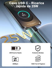Carica l'immagine nel visualizzatore di Gallery, 1,8M 3A 25W Cavo USB Type C per Samsung, Ricarica Rapida Nero