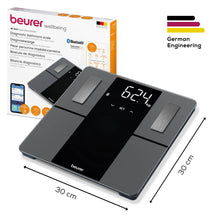 Carica l'immagine nel visualizzatore di Gallery, Beurer BF 500 bilancia pesapersone digitale con Bluetooth &amp; app con misurazione di massa grassa, percentuale muscolare, 