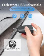 Carica l'immagine nel visualizzatore di Gallery, Caricabatterie USB 5 W Slim spina di ricarica alimentatore di rete 5V 1A 2 porte USB C+A,adattatore di alimentazione per