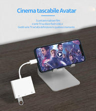 Carica l'immagine nel visualizzatore di Gallery, Adattatore Lightning USB 3.0 Per Apple iPhone iPad (3 in 1) Ricarica Cavo OTG Da Camera Chiavetta Lettore Schede Tastier