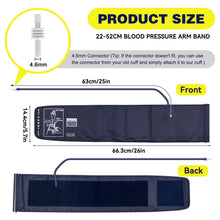 Carica l'immagine nel visualizzatore di Gallery, Misuratore da Braccio Pressione Sanguigna 22-52 cm con Connettore, Portatile Bracciale Misuratore Pressione per Adulti A