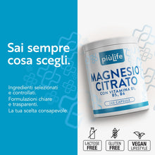 Carica l'immagine nel visualizzatore di Gallery, Magnesio Citrato PiùLife con Vitamine B1 B5 B6, 240 Capsule