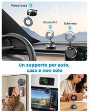 Carica l'immagine nel visualizzatore di Gallery, PlusAcc Supporto Telefono Auto Ventosa Magnetico – Fissaggio a vuoto, Rotazione 360°,Installazione in un secondo, Compat