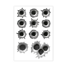Carica l'immagine nel visualizzatore di Gallery, iSecur Set adesivi fori di proiettile e graffi nero/grigio kfz276
