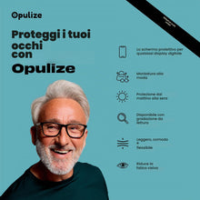 Carica l'immagine nel visualizzatore di Gallery, OPULIZE NYX Occhiali luce blu donna e uomo - Occhiali per computer Antibagliore Protezione UV - Rettangolare - Nero