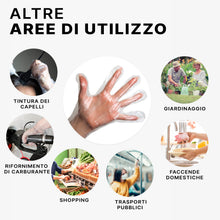 Carica l'immagine nel visualizzatore di Gallery, ARNOMED Guanti monouso in PE da donna, 100 pezzi guanti usa e getta per box, guanti plastica domestici per alimenti, gua