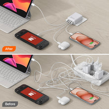 Carica l'immagine nel visualizzatore di Gallery, Caricatore USB C, 40 W 4 Porte Caricatore Piatto Multiplo PD 3.0, Adattatore di Alimentazione Dimensioni Ridotte Salvasp