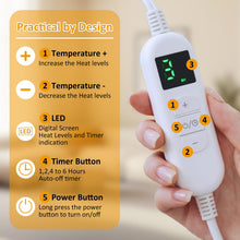 Carica l'immagine nel visualizzatore di Gallery, ITSHINY Termoforo Elettrico per Schiena, Termoforo Cervicale e Spalle con 6 Livelli di Riscaldamento, Timer di Spegnimen