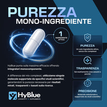 Carica l'immagine nel visualizzatore di Gallery, HyBlue L Teanina 200 mg, 120 cps, 100% Vegano, Fino 4 Mesi