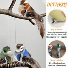 Carica l'immagine nel visualizzatore di Gallery, Uccellini Decorativi 5 Pezzi Uccelli Artificiali con Clip
