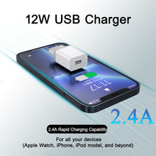 Carica l'immagine nel visualizzatore di Gallery, Caricatore USB 12W 2,4A/5V Confezione da 4 Caricabatterie anche per 1A/2,1A