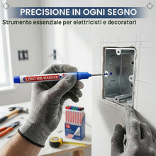 Carica l'immagine nel visualizzatore di Gallery, 12 Pezzi Pennarelli per Fori Profondi Marcatore a Punta Lunga per Carpentiere Pennarello Indelebile Professionale per Ca