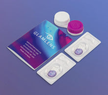 Carica l'immagine nel visualizzatore di Gallery, GLAMLENS Lenti a contatto colorate viola Madrid Violet - con porta lenti a contatto - viola naturali in silicone idrogel