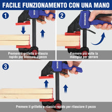 Carica l'immagine nel visualizzatore di Gallery, WORKPRO Set di Morsettottotti da Falegname a 4 Pezzi 120mm/150mm