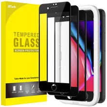 Carica l'immagine nel visualizzatore di Gallery, JETech Pellicola Protettiva Completa per iPhone SE 3/2, 8/7, Nero, 3 Pezzi