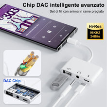 Carica l'immagine nel visualizzatore di Gallery, 3 in 1 Adattatore USB C Jack 3.5 mm con Adattatore per Charger 60W OTG