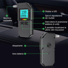 Carica l'immagine nel visualizzatore di Gallery, Dusefogo Etilometro Portatile Certificato, Professionale Alcol Test, Digitale Etilometro con Display Schermo LED, con 20