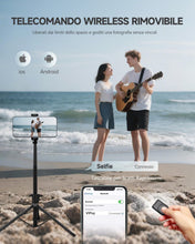 Carica l'immagine nel visualizzatore di Gallery, 180cm Treppiede Smartphone, Bastone Selfie con Telecomando Wireless, Treppiede Portatile Estensibile per Smartphone Supp