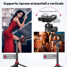 Carica l'immagine nel visualizzatore di Gallery, ULANZI MT-44 Treppiede Smartphone 147 cm, 2 in 1 Bastone Selfie con Telecomando, Treppiede Fotocamera, Testa a Sfera 360