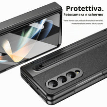 Carica l'immagine nel visualizzatore di Gallery, per Galaxy Z Fold 3 Custodia con Penna Stilo, Protezione Cerniera + Porta Penna S + Pellicola Protettiva in Vetro Temper