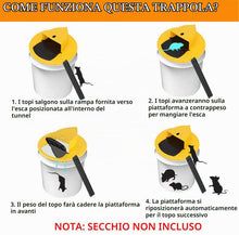 Carica l'immagine nel visualizzatore di Gallery, [Aggiornato] Trappola per topi Secchio, Rat Trap Secchio coperchio Mouse/Rat Trap con reset automatico Multi-trappola/Hu
