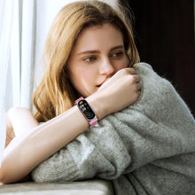 Carica l'immagine nel visualizzatore di Gallery, 2 Pezzi Metallo Cinturini Compatibile con xiaomi mi band 8/xiaomi smart band 10/9 Cinturino Donna,Cinturino Maglia Regol