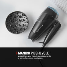 Carica l'immagine nel visualizzatore di Gallery, Remington Asciugacapelli 2000W - Pieghevole e Potente - Asciugacapelli da Viaggio, Bacchetta e Diffusore per styling, 2 