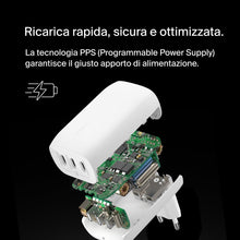 Carica l'immagine nel visualizzatore di Gallery, Belkin BoostCharge Caricabatteria da parete a 3 porte USB-C con PPS da 67 W, caricabatteria rapido per iPhone 16, MacBoo