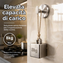Carica l'immagine nel visualizzatore di Gallery, 2 Ganci Ventosa Acciaio Inossidabile, Ganci Bagno, Ganci per Asciugamani, Senza Forare, Supporto 8kg, per Cucina, Bagno