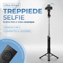 Carica l'immagine nel visualizzatore di Gallery, Bastone Selfie con Treppiede Smartphone Bluetooth, Selfie Stick Estensibile 20-103 cm, Rotazione 360°, Supporto Telefono