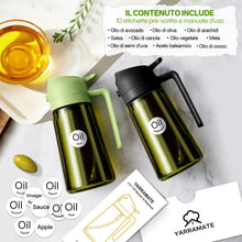Carica l'immagine nel visualizzatore di Gallery, YARRAMATE Spruzzino Olio in Vetro Luce Blocco Scuro Verde per Friggitrice Aria 2 in 1, 470 ml Dosatore d'Oliva Bottiglia