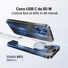 Carica l'immagine nel visualizzatore di Gallery, Cavo iPhone 18 17 16 15 Ricarica Rapida 1M 2Pezzi, 60W Nylon Cavo USB C USB C Apple Cavo USB Type-C Ricarica Rapida per 