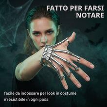 Carica l'immagine nel visualizzatore di Gallery, 1 Pezzi Bracciale a Mano con Scheletro e Anello, Bracciale con Scheletro Mano in Metallo, Bracciale Dito Halloween, Brac