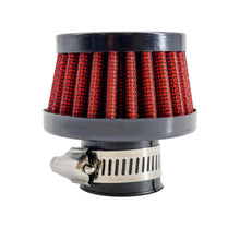 Carica l'immagine nel visualizzatore di Gallery, Simoni Racing ARTC Kit Pop-off con Mini Filtro Nero 25 mm e Cup Stopper Rosso, per Abarth 500 595 Grande Punto e Alfa Ro