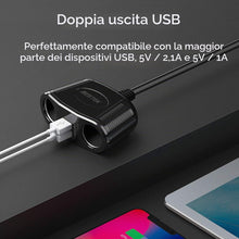 Carica l'immagine nel visualizzatore di Gallery, BESTEK Caricabatteria per Auto 150W, 12/24 V 2 Porte USB &amp; 2 Prese Accendisigari Caricatore da Auto per Pad Tablet Smart