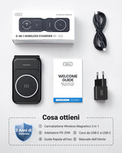 Carica l'immagine nel visualizzatore di Gallery, INIU Caricatore Wireless iPhone, Magnetic 3 in 1 Base Ricarica Certificato Qi, Da viaggio Caricabatterie Wireless Univer