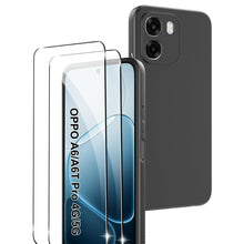 Carica l'immagine nel visualizzatore di Gallery, Cover per OPPO A6/A6X/A6T Pro 4G/5G + 2 Pezzi Vetro Temperato, Custodia Protettiva Morbida in Silicone TPU Anticaduta e 